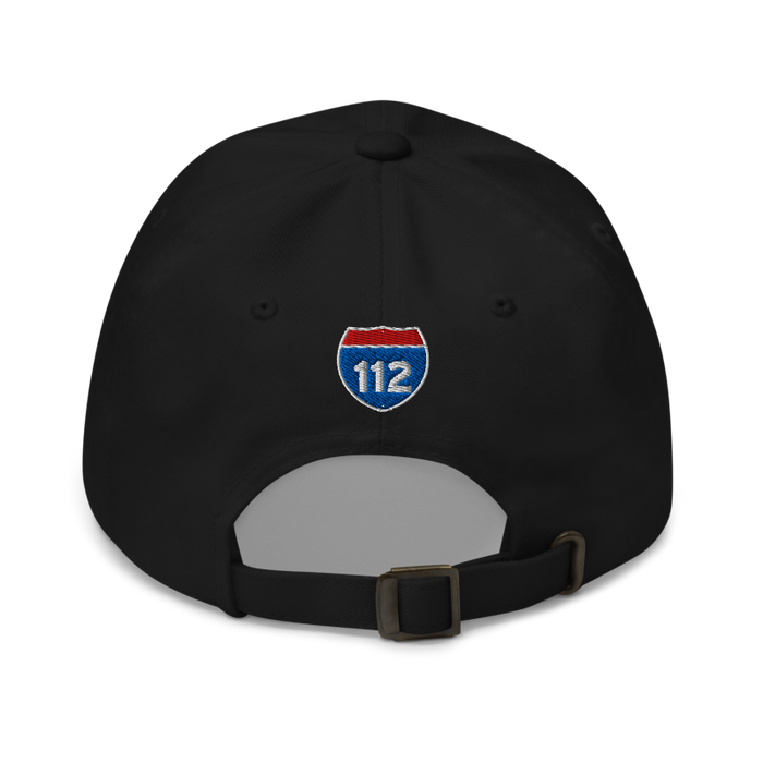 Back angle of the Midwest Adaptive Sports I Love Somebody at MAS Black Dad Hat against a white background