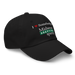 Front right angle of the Midwest Adaptive Sports I Love Somebody at MAS Black Dad Hat against a white background