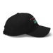 Right angle of the Midwest Adaptive Sports I Love Somebody at MAS Black Dad Hat against a white background
