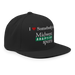 Front right angle of the Midwest Adaptive Sports I Love Somebody at MAS Black Flat Bill Snapback against a white background