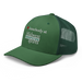 Front left angle of the Midwest Adaptive Sports I Love Somebody at MAS Evergreen Curved Bill Trucker Snapback against a white background