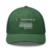 Front angle of the Midwest Adaptive Sports I Love Somebody at MAS Evergreen Curved Bill Trucker Snapback against a white background