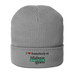 Front angle of the Midwest Adaptive Sports I Love Somebody at MAS Light Grey Organic Beanie against a white background
