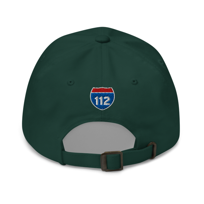 Back angle of the Midwest Adaptive Sports I Love Somebody at MAS Spruce Dad Hat against a white background