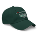Front right angle of the Midwest Adaptive Sports I Love Somebody at MAS Spruce Dad Hat against a white background