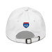 Back angle of the Midwest Adaptive Sports I Love Somebody at MAS White Dad Hat against a white background