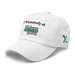 Front left angle of the Midwest Adaptive Sports I Love Somebody at MAS White Dad Hat against a white background