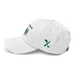 Left angle of the Midwest Adaptive Sports I Love Somebody at MAS White Dad Hat against a white background