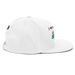 Right angle of the Midwest Adaptive Sports I Love Somebody at MAS White Flat Bill Snapback against a white background