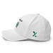 Left angle of the Midwest Adaptive Sports I Love Somebody at MAS White Flexfit Curved Bill Fitted against a white background