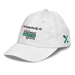 Front left angle of the Midwest Adaptive Sports I Love Somebody at MAS White Youth Dad Hat against a white background