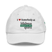 Front angle of the Midwest Adaptive Sports I Love Somebody at MAS White Youth Dad Hat against a white background
