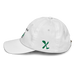 Left angle of the Midwest Adaptive Sports I Love Somebody at MAS White Youth Dad Hat against a white background