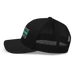Left angle of the Midwest Adaptive Sports Logo Black Curved Bill Trucker Snapback against a white background