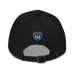 Back angle of the Midwest Adaptive Sports Logo Black Dad Hat against a white background