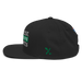 Left angle of the Midwest Adaptive Sports Logo Black Flat Bill Snapback against a white background