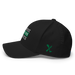 Left angle of the Midwest Adaptive Sports Logo Black Flexfit Curved Bill Fitted against a white background