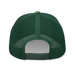 Back angle of the Midwest Adaptive Sports Logo Evergreen Curved Bill Trucker Snapback against a white background