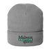 Front angle of the Midwest Adaptive Sports Logo Light Grey Organic Beanie against a white background