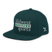 Front left angle of the Midwest Adaptive Sports Logo Spruce Flat Bill Snapback against a white background