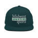 Front angle of the Midwest Adaptive Sports Logo Spruce Flat Bill Snapback against a white background