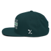 Left angle of the Midwest Adaptive Sports Logo Spruce Flat Bill Snapback against a white background
