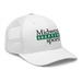 Front right angle of the Midwest Adaptive Sports Logo White Curved Bill Trucker Snapback against a white background