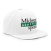 Front right angle of the Midwest Adaptive Sports Logo White Flat Bill Snapback against a white background