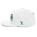 Left angle of the Midwest Adaptive Sports Logo White Flat Bill Snapback against a white background