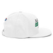 Right angle of the Midwest Adaptive Sports Logo White Flat Bill Snapback against a white background