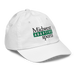 Front right angle of the Midwest Adaptive Sports Logo White Youth Dad Hat against a white background