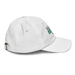 Right angle of the Midwest Adaptive Sports Logo White Youth Dad Hat against a white background