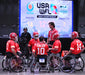 MAS Kansas City Chiefs in a huddle during the USAWFL 2025 Championships
