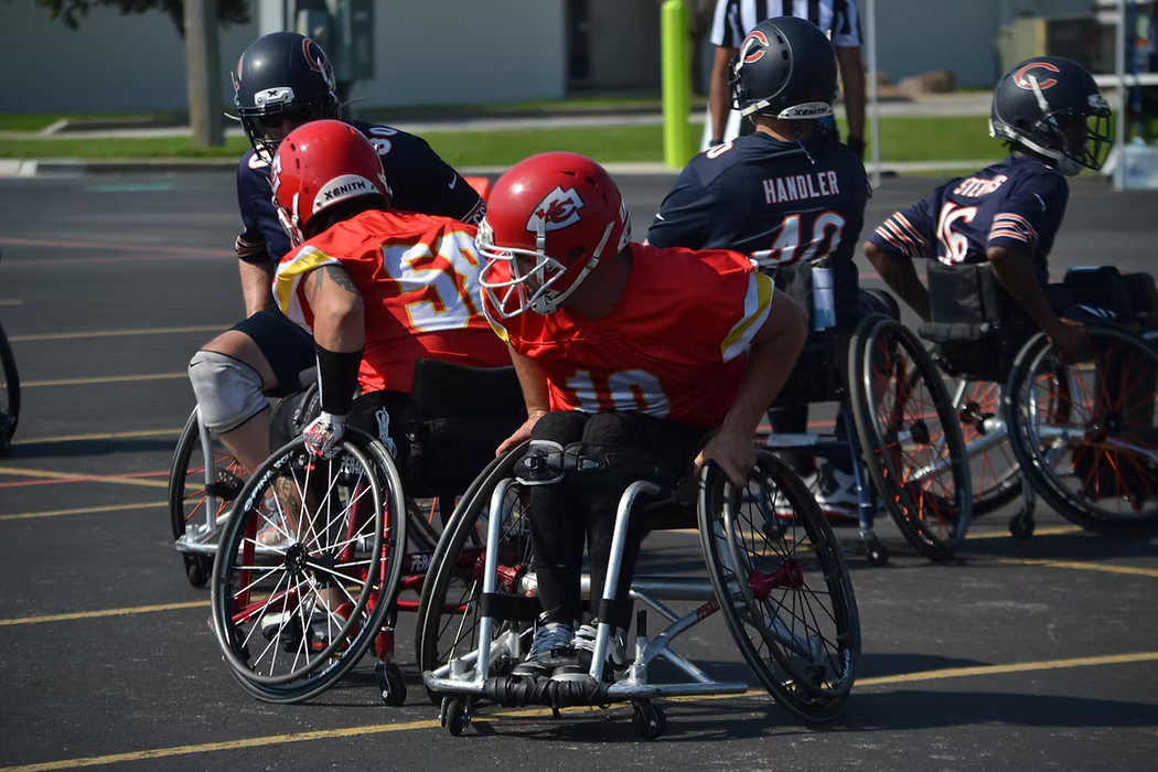 MAS Kansas City Chief's lineman prepares to block once ball is snapped