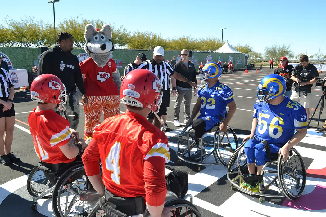 MAS Kansas City Chiefs and Los Angelas Rams captains meet before game for coin toss