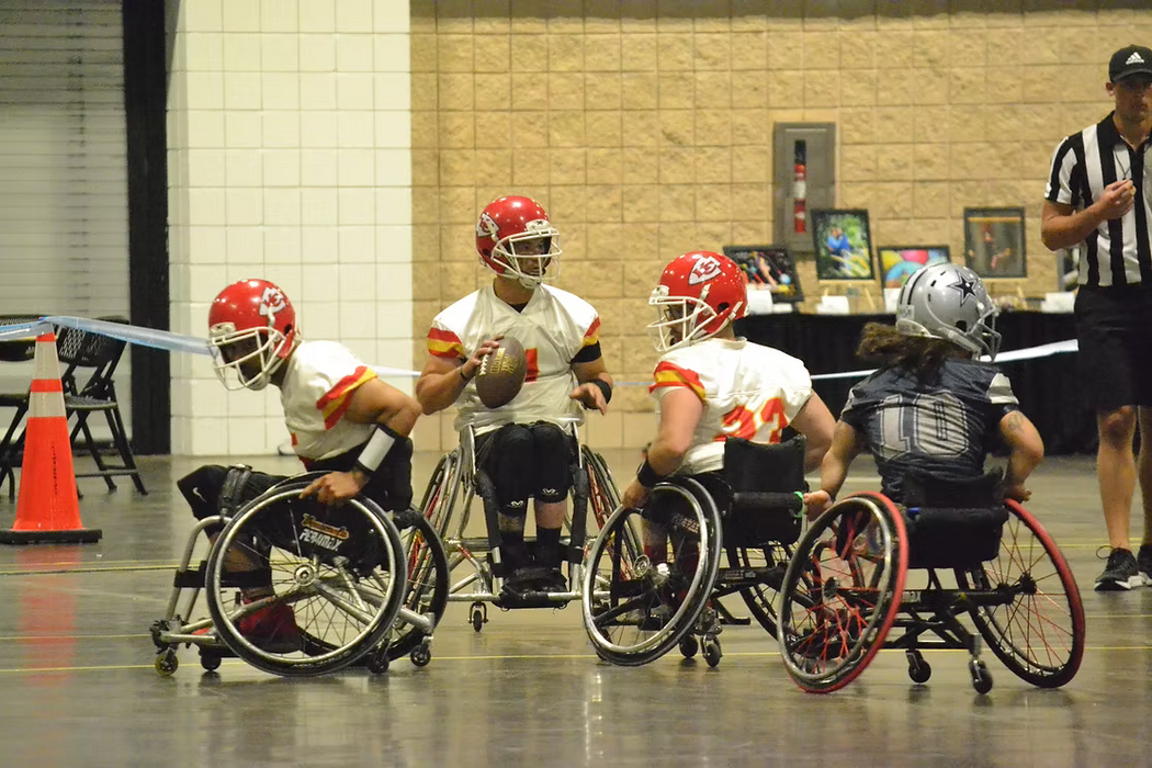 MAS Kansas City Chief's Quarterback looks to pass from pocket