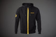 MagZip Adaptive Lightweight Hoodie with Magnetic Zipper arm logo on a dark grey background