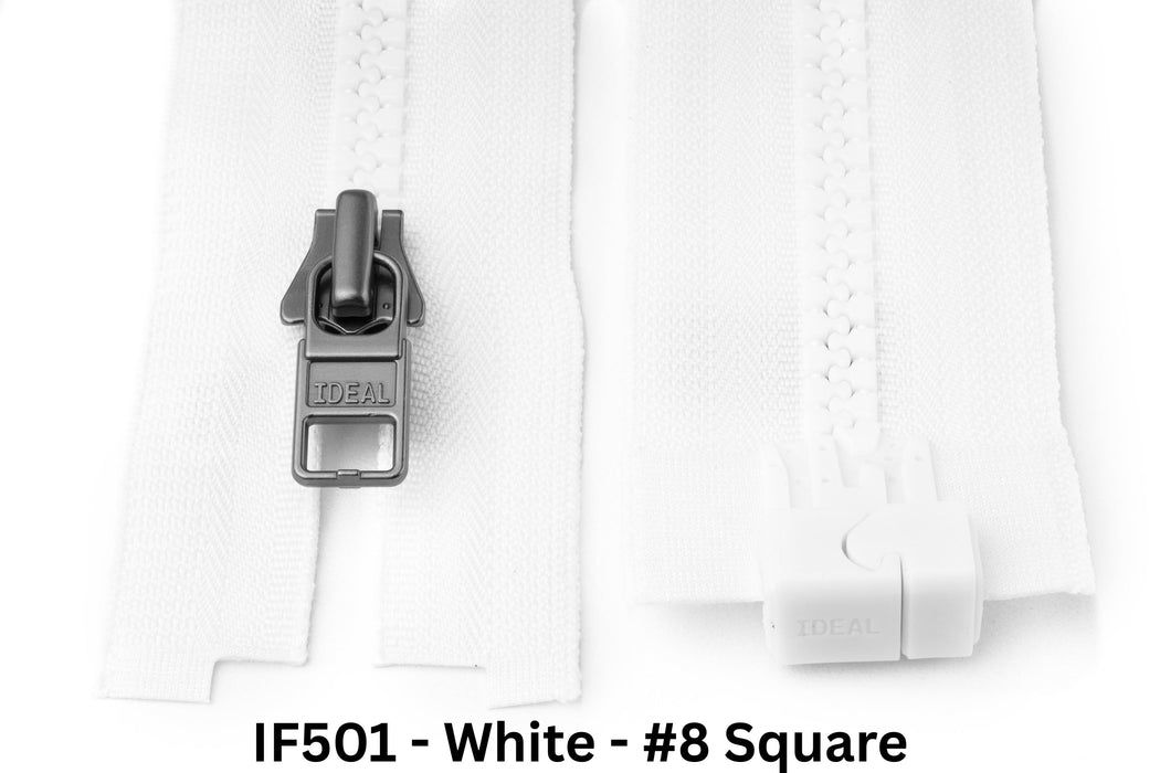 MagZip Magnetic Zipper Square #8 IF501 White on a white background