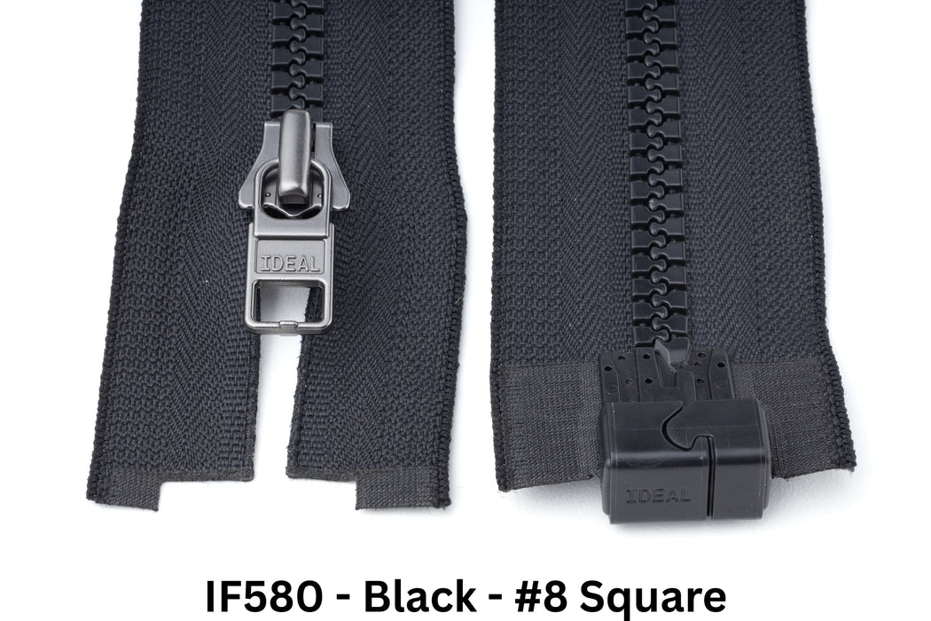 MagZip Magnetic Zipper Square #8 IF580 Black on a white background