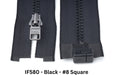 MagZip Magnetic Zipper Square #8 IF580 Black on a white background