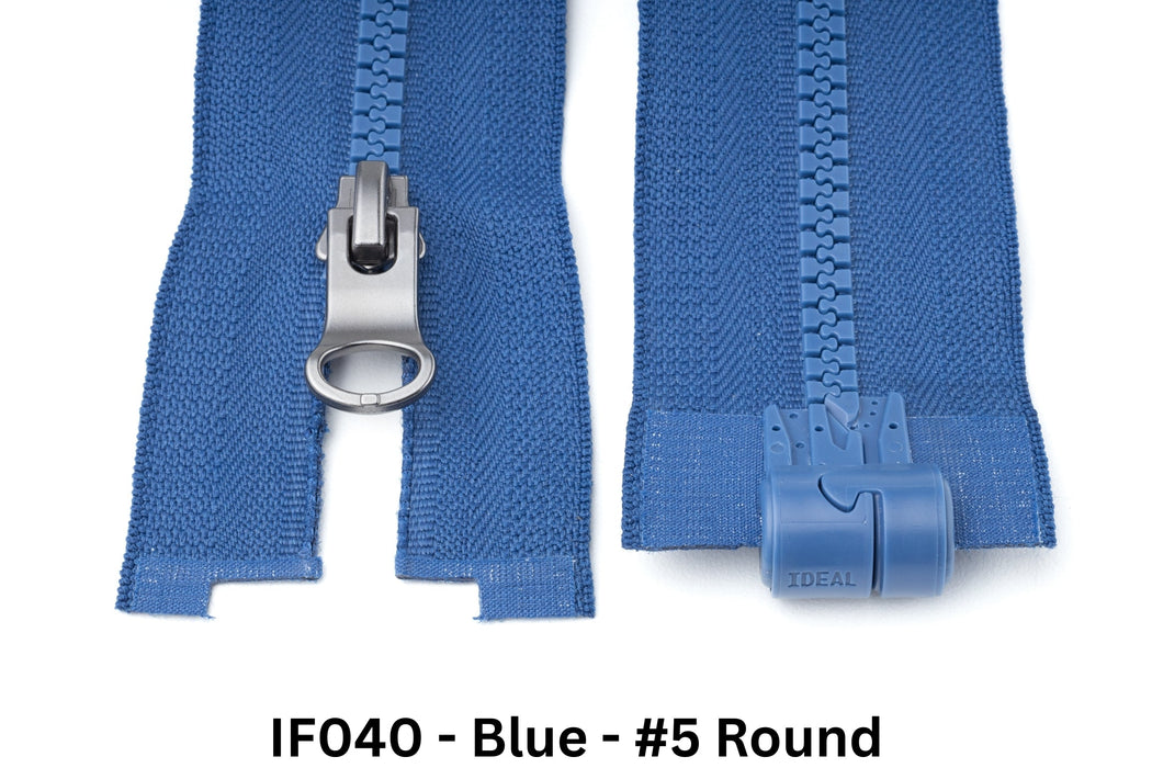 MagZip Magnetic Zipper Round #5 IF040 Blue on a white background