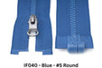 MagZip Magnetic Zipper Round #5 IF040 Blue on a white background