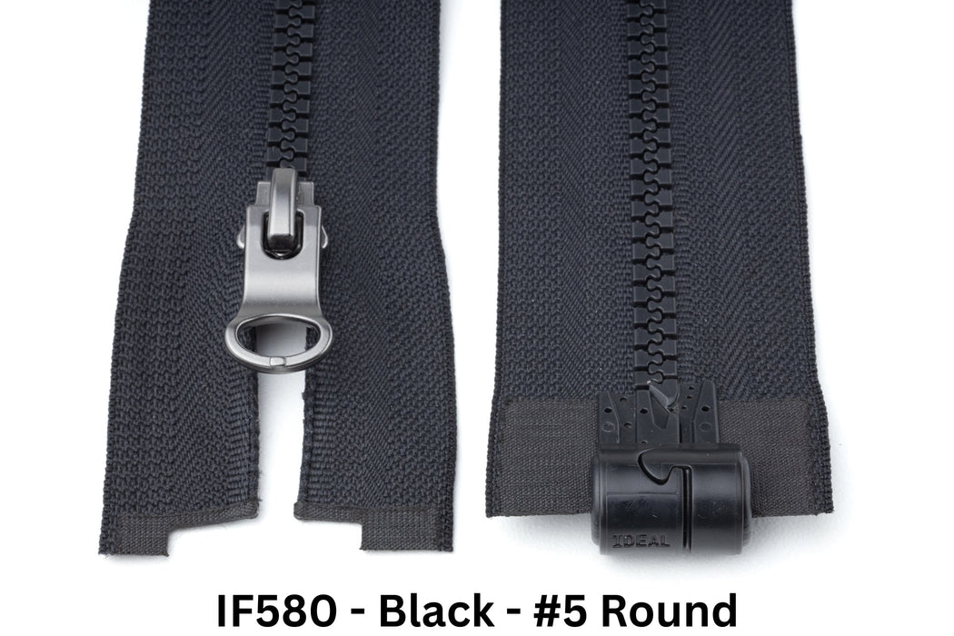 MagZip Magnetic Zipper Round #5 IF580 Black on a white background