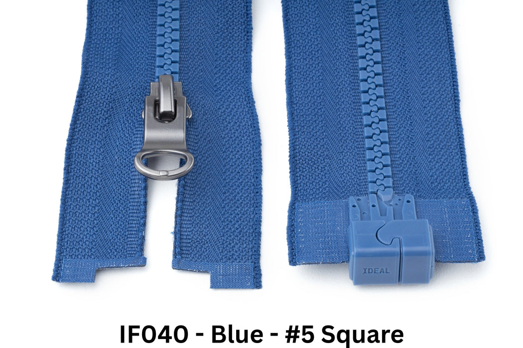 MagZip Magnetic Zipper Square #5 IF 040 Blue on a white background