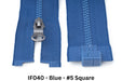 MagZip Magnetic Zipper Square #5 IF 040 Blue on a white background