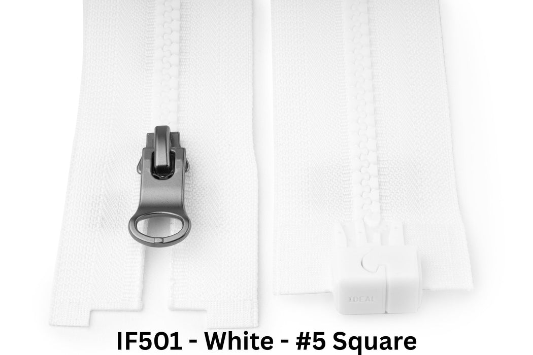 MagZip Magnetic Zipper Square #5 IF501 White on a white background