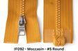 MagZip Magnetic Zipper Top Stopped Round Base #5 IF092 Moccasin on a white background