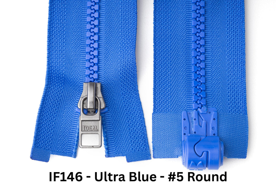 MagZip Magnetic Zipper Top Stopped Round Base #5 IF146 Ultra Blue on a white background