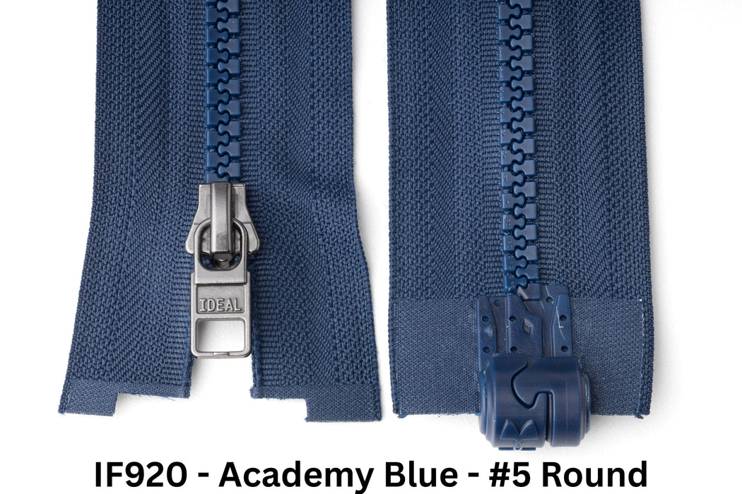 MagZip Magnetic Zipper Top Stopped Round Base #5 IF920 Academy Blue on a white background