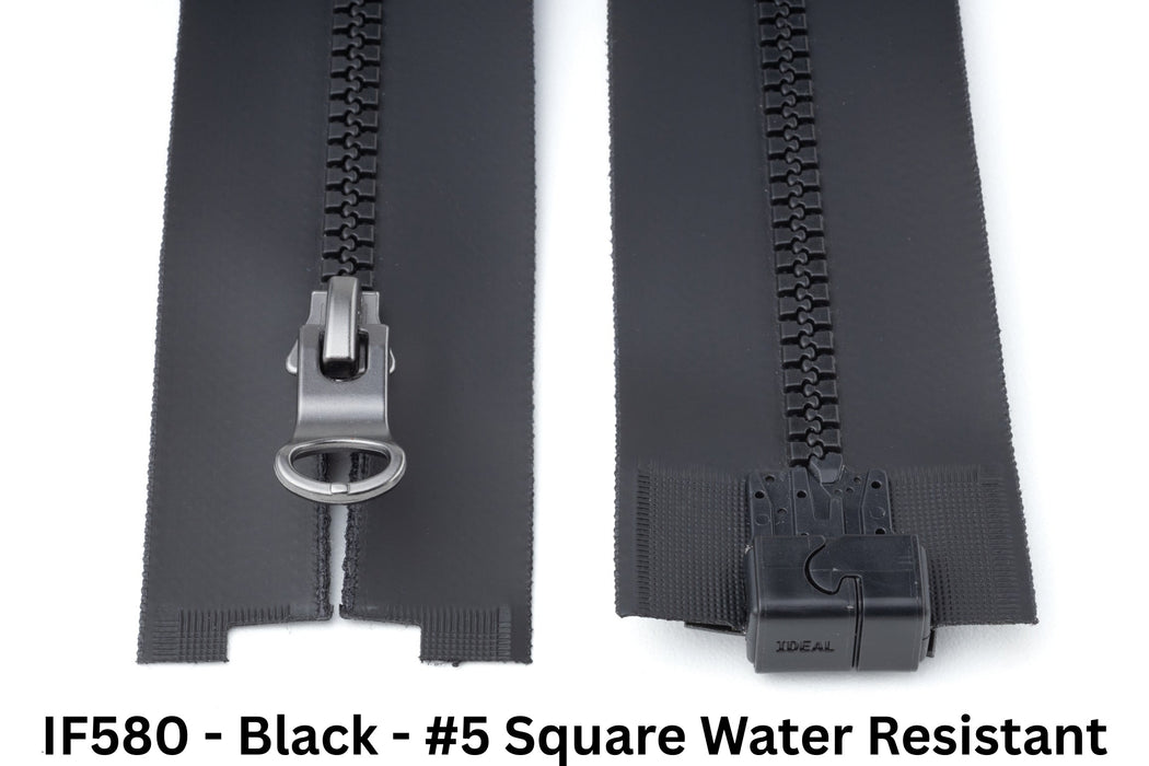 MagZip Water Resistant Magnetic Zipper Square #5 IF580 Black on a white background